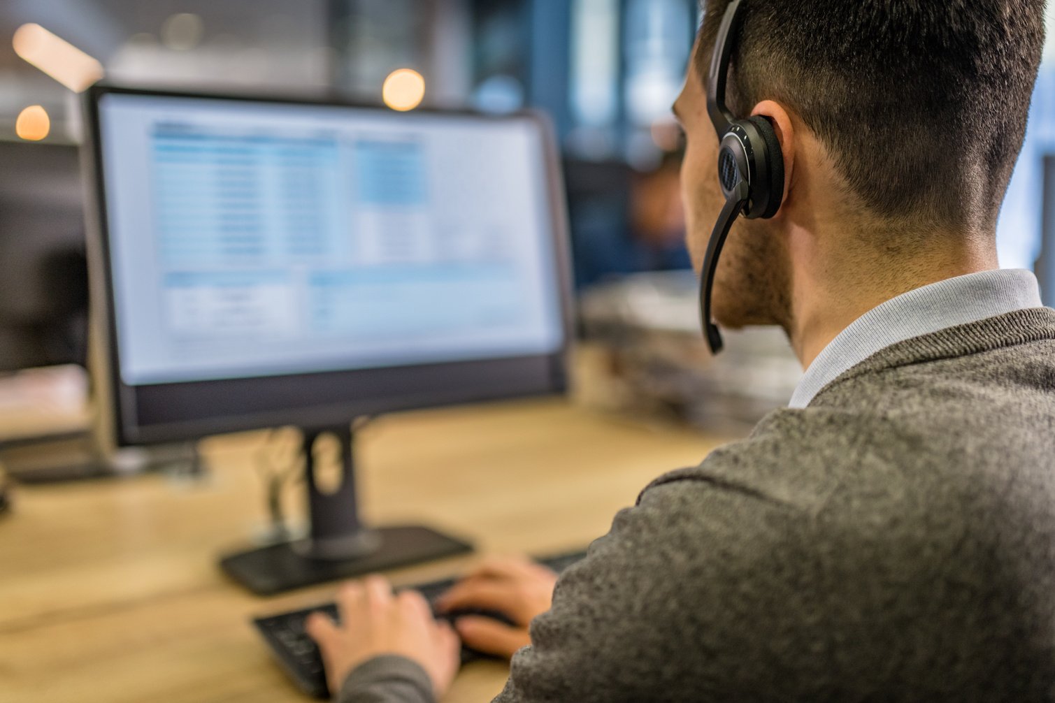 Man working in a call center